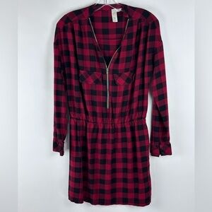 Women's Long Sleeve Checkered Dress